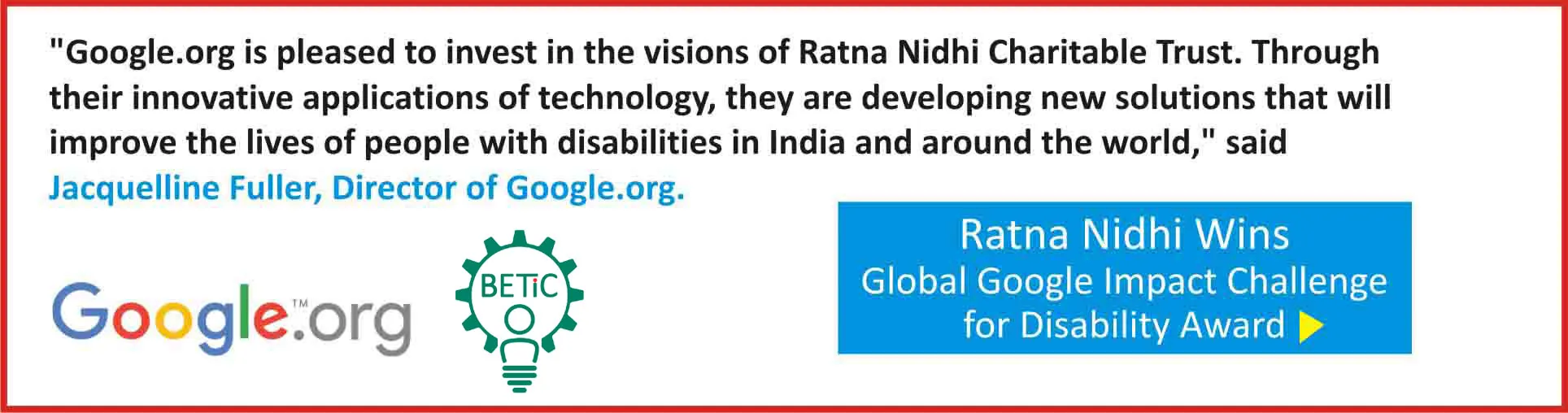 Global Google Impact Challenge For Disability Award